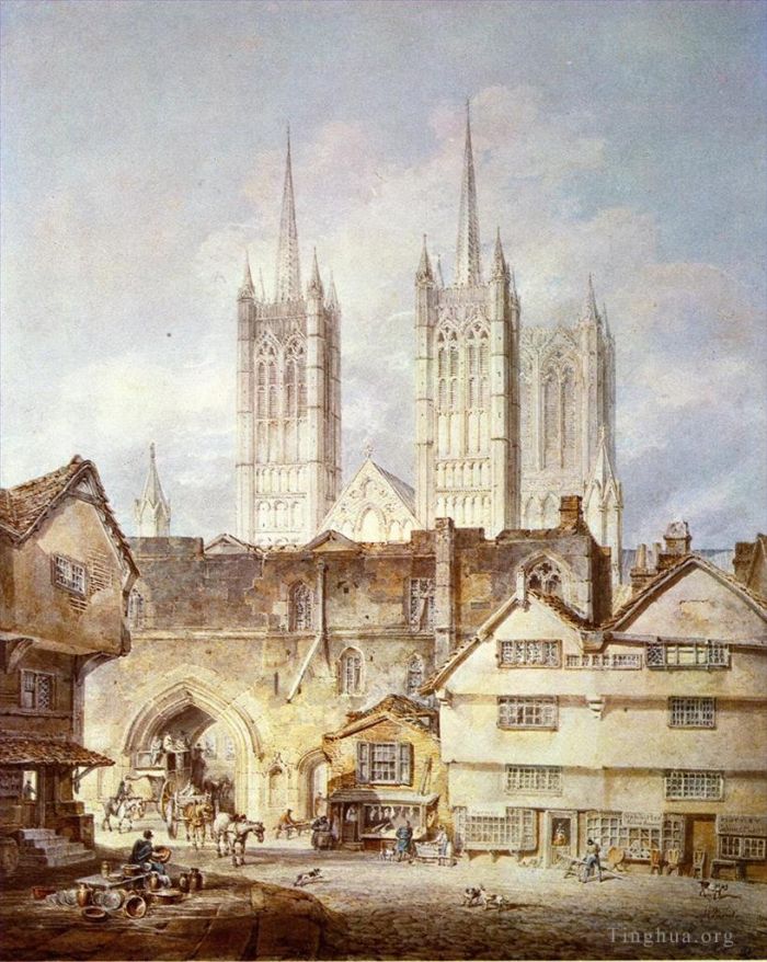 Joseph Mallord William Turner Oil Painting - Cathedral Church at Lincoln