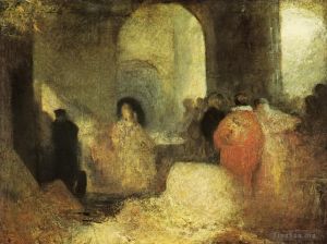 Artist Joseph Mallord William Turner's Work - Dinner in a Great Room with Figures in Costume Turner