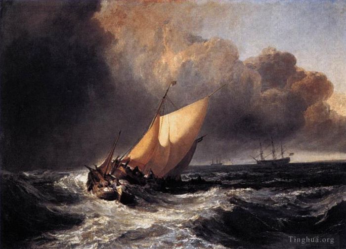 Joseph Mallord William Turner Oil Painting - Dutch Boats in a Gale Turner