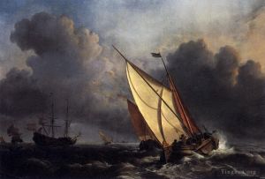 Artist Joseph Mallord William Turner's Work - Dutch Fishing Boats in a Storm Turner