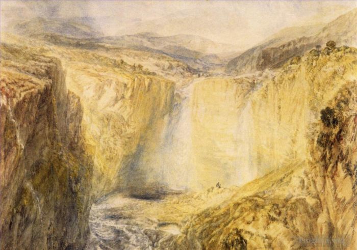 Joseph Mallord William Turner Oil Painting - Fall of the Tees Yorkshire