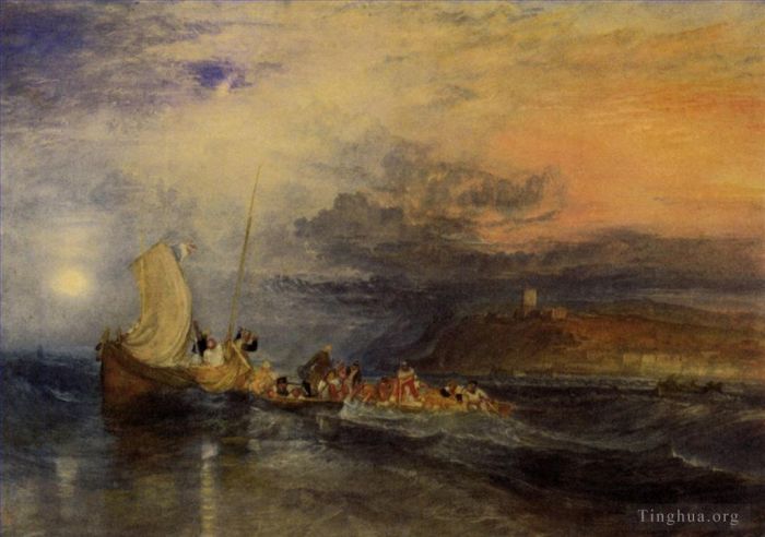 Joseph Mallord William Turner Oil Painting - Folkestone from the Sea