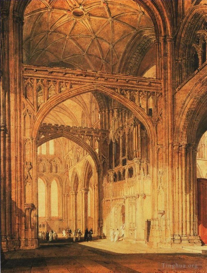 Joseph Mallord William Turner Oil Painting - Interior of Salisbury Cathedral