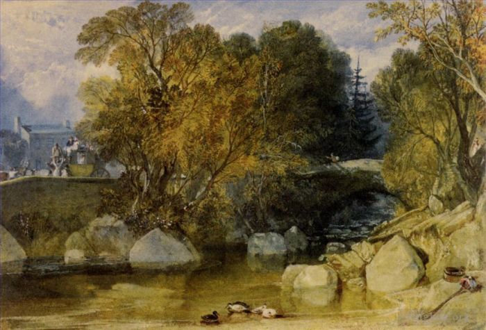Joseph Mallord William Turner Oil Painting - Ivy Bridge Devonshire