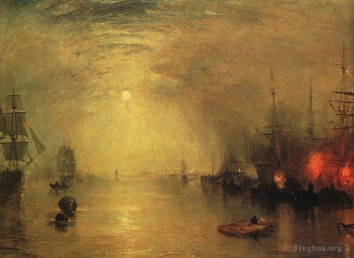 Joseph Mallord William Turner Oil Painting - Keelman Heaving in Coals by Night
