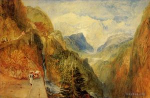 Artist Joseph Mallord William Turner's Work - Mont Blanc from Fort Roch Val dAosta