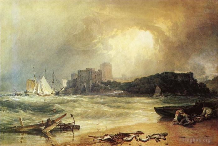 Joseph Mallord William Turner Oil Painting - Pembroke Caselt South Wales Thunder Storm Approaching