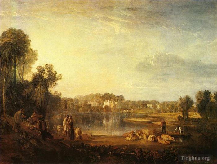 Joseph Mallord William Turner Oil Painting - Popes Villa at Twickenham