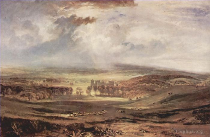 Joseph Mallord William Turner Oil Painting - Raby Castle Residence of the Earl of Darlington Turner