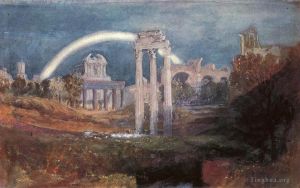 Artist Joseph Mallord William Turner's Work - Rome The Forum with a Rainbow