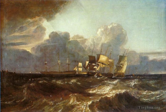 Joseph Mallord William Turner Oil Painting - Ships Bearing Up for Anchorage aka The Egremont sea Piece