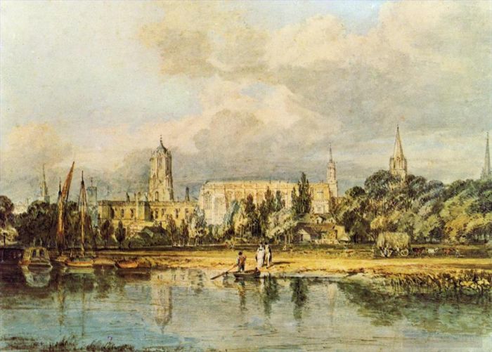 Joseph Mallord William Turner Oil Painting - South View of Christ Church etc from the Meadows