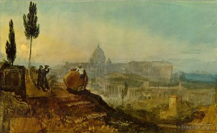 Joseph Mallord William Turner Oil Painting - St Peter s from the south Turner