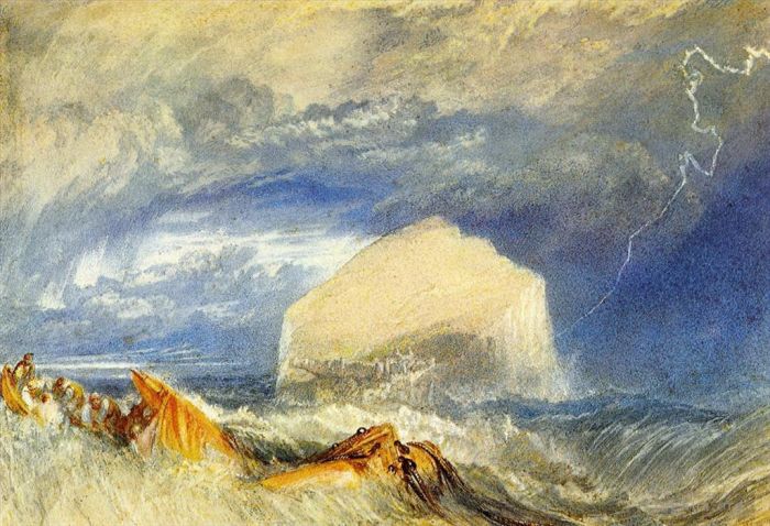Joseph Mallord William Turner Oil Painting - The Bass Rock for The Provincial Antiquities of Scotland Turner