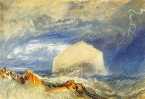 Artist Joseph Mallord William Turner's Work - The Bass Rock for The Provincial Antiquities of Scotland Turner