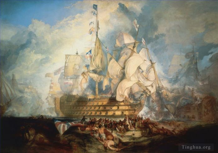 Joseph Mallord William Turner Oil Painting - The Battle of Trafalgar Turner