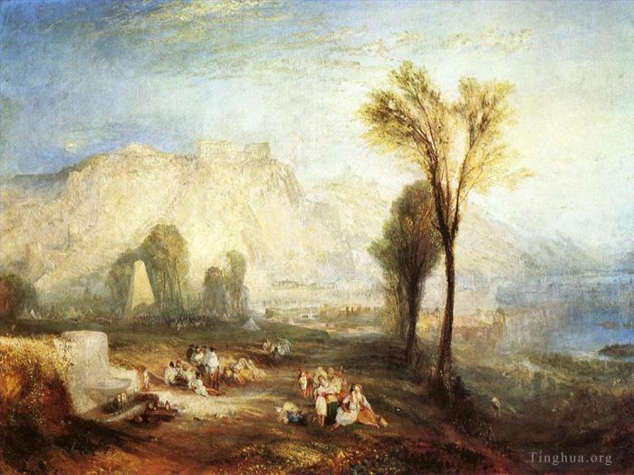 Joseph Mallord William Turner Oil Painting - The Bright Stone of Honor Ehrenbrietstein and the Tomb of Marceau