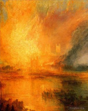 Artist Joseph Mallord William Turner's Work - The Burning of the Hause of Lords and commons detail1