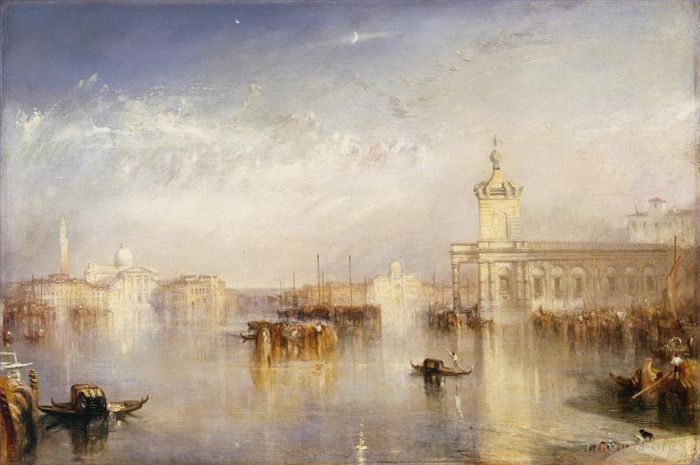 Joseph Mallord William Turner Oil Painting - The Dogana San Giorgio Citella From the Steps of the Europa Turner