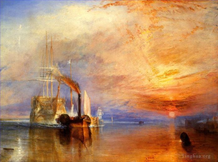 Joseph Mallord William Turner Oil Painting - The Fighting Temeraire Tugged to her Last Berth to be Broken up Turner