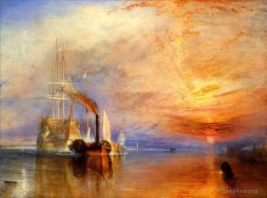 Artist Joseph Mallord William Turner's Work - The Fighting Temeraire Tugged to her Last Berth to be Broken up Turner