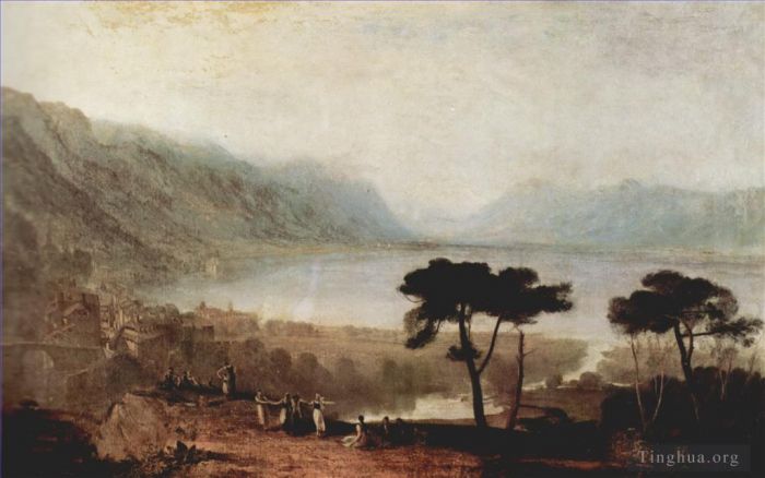 Joseph Mallord William Turner Oil Painting - The Lake Geneva seen from Montreux Turner