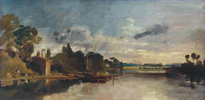 Joseph Mallord William Turner Oil Painting - The Thames near Walton Bridges Turner