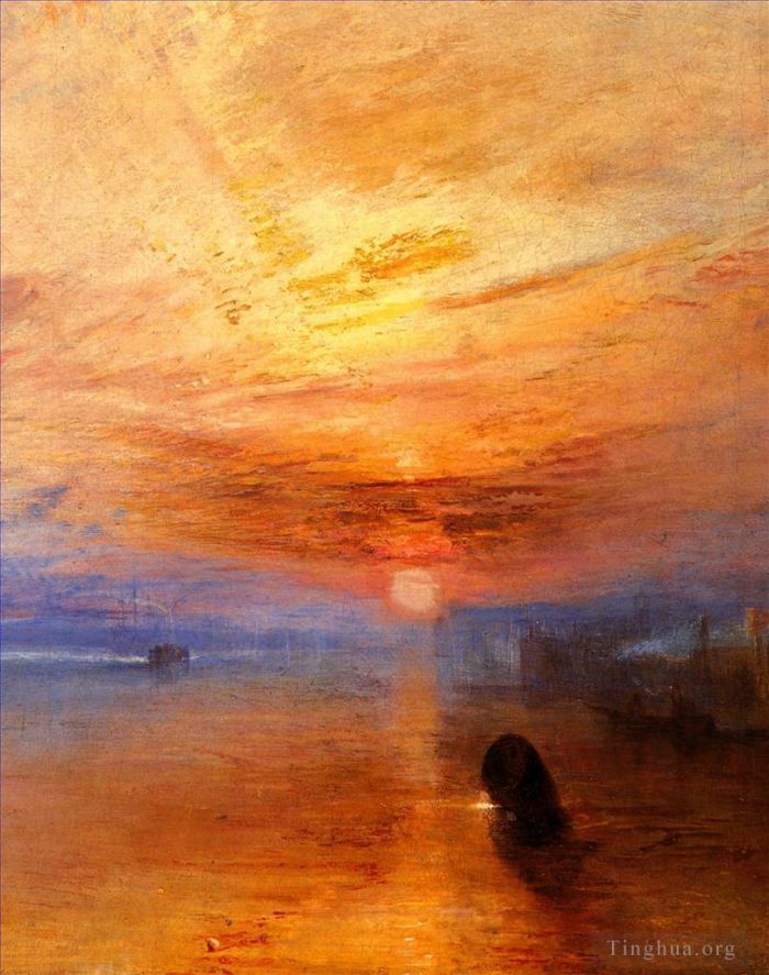 Joseph Mallord William Turner Oil Painting - The fightingTemerairetugged to her last Berth to be broken up landscape Turner