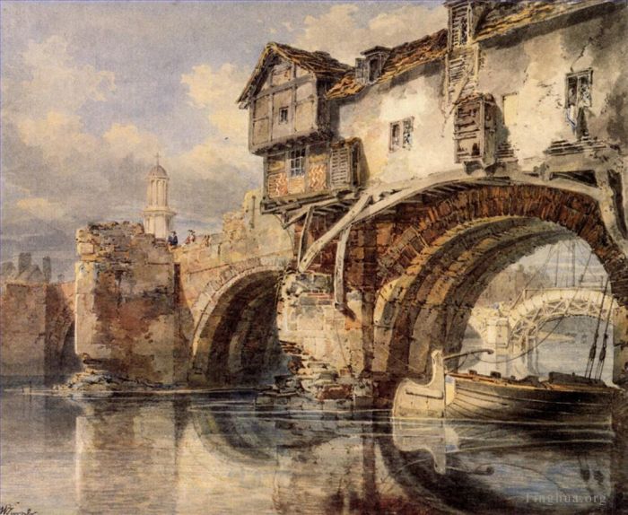 Joseph Mallord William Turner Oil Painting - Welsh Bridge at Shrewsbury