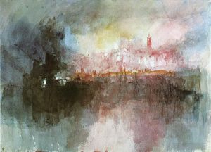 Artist Joseph Mallord William Turner's Work - The Burning of the Houses of Parliament Turner