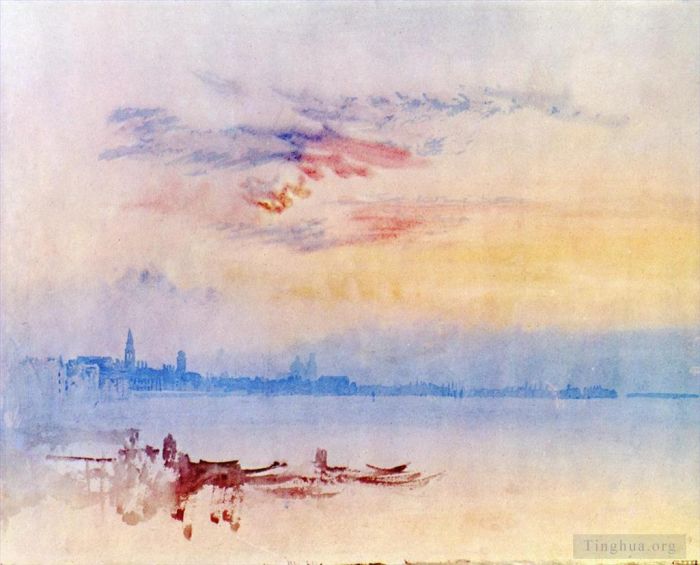 Joseph Mallord William Turner Various Paintings - Venice Looking East from the Guidecca Sunrise