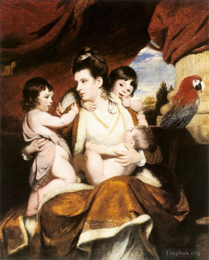 Sir Joshua Reynolds Oil Painting - Lady Cockburn and her 3eldest sons