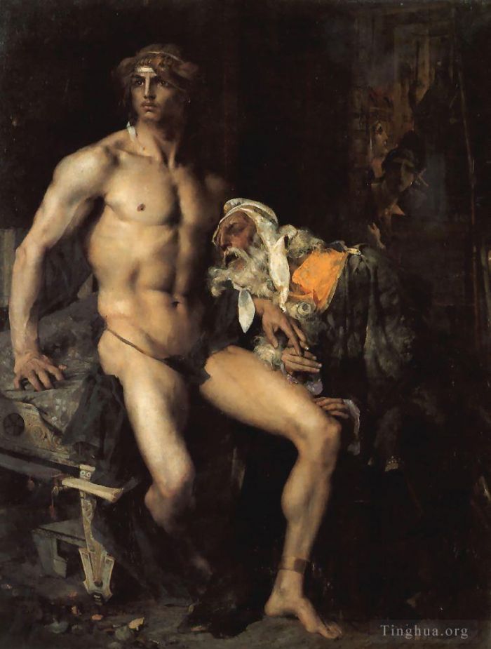 Jules Bastien-Lepage Oil Painting - Achilles and Priam