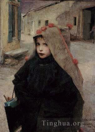 Jules Bastien-Lepage Oil Painting - Going to school