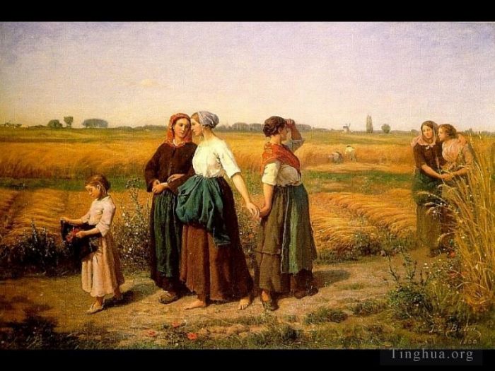 Jules Adolphe Aime Louis Breton Oil Painting - The Reapers