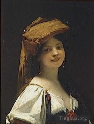 Artist Jules Joseph Lefebvre's Work - La jeune rieuse portrait