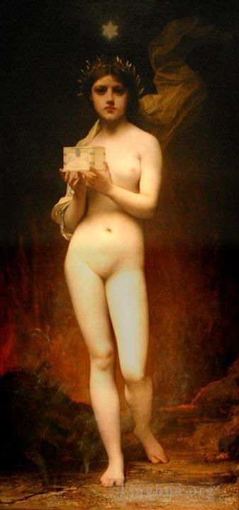 Jules Joseph Lefebvre Oil Painting - Pandora nude