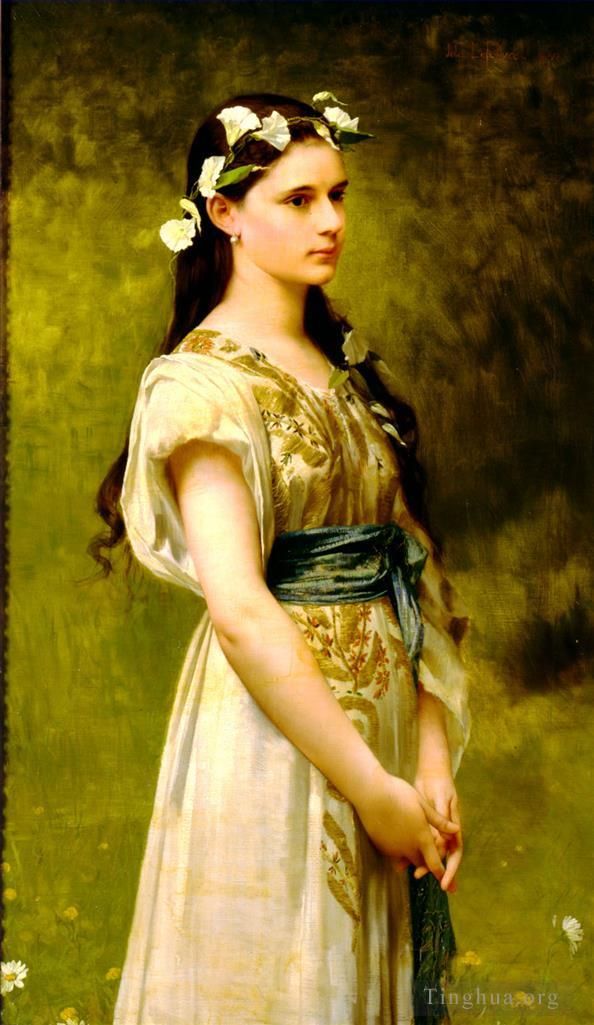 Jules Joseph Lefebvre Oil Painting - Portrait of Julia Foster Ward