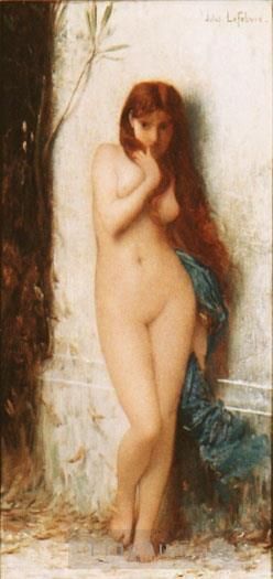 Jules Joseph Lefebvre Oil Painting - Variation onLa Cigale nude
