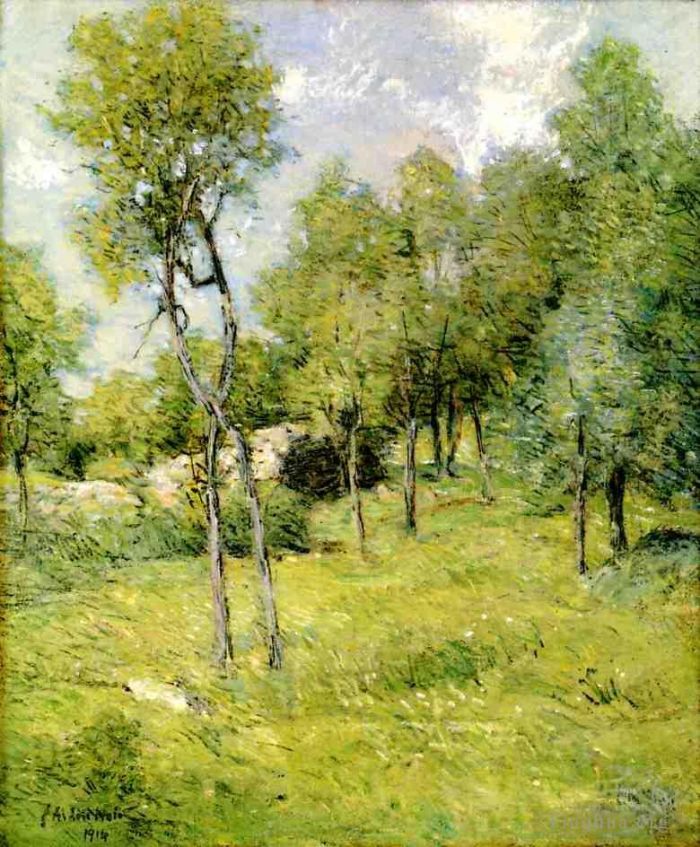 Julian Alden Weir Oil Painting - Midsummer Landscape