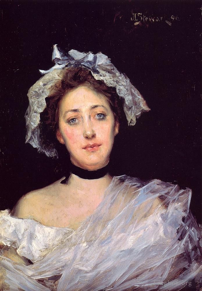 Julius LeBlanc Stewart Oil Painting - An English Lady