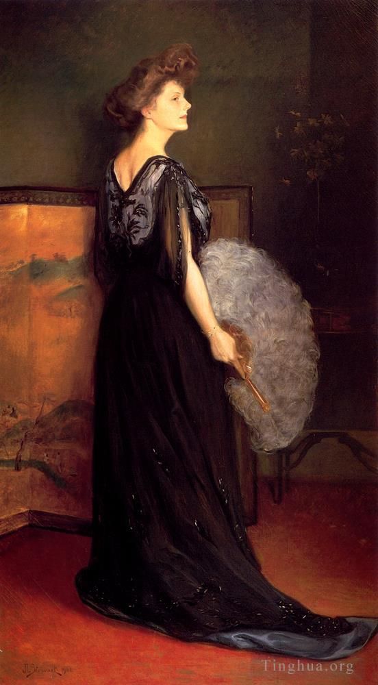 Julius LeBlanc Stewart Oil Painting - Portrait Of Mrs Francis Stanton Blake