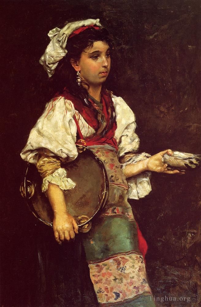 Julius LeBlanc Stewart Oil Painting - Spanish Girl