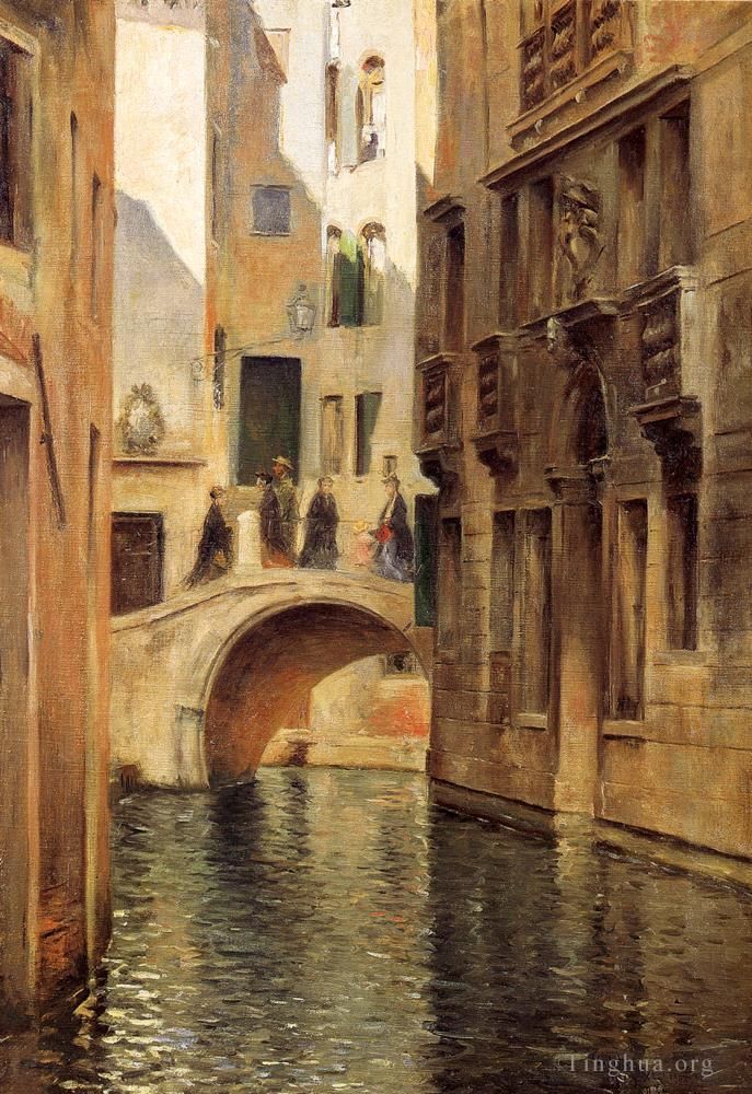 Julius LeBlanc Stewart Oil Painting - Venetian Canal