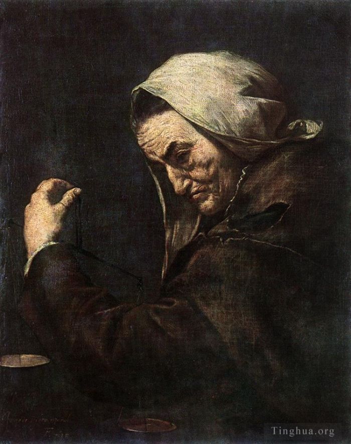 Giuseppe Ribera Oil Painting - An Old Money Lender