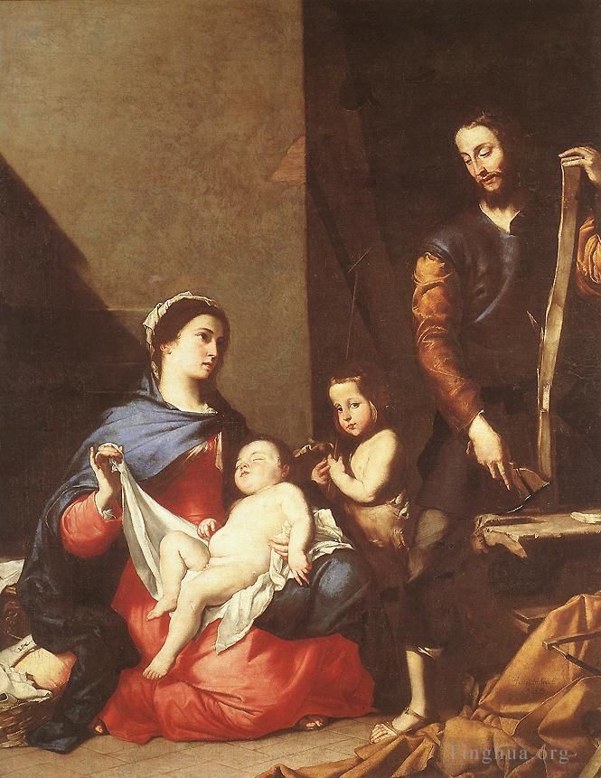 Giuseppe Ribera Oil Painting - The Holy Family
