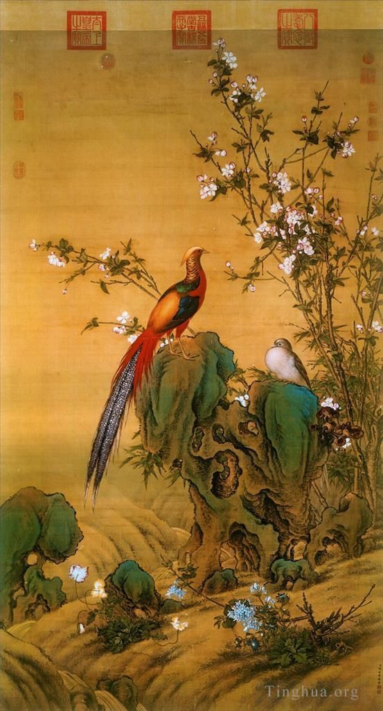 Giuseppe Castiglione Chinese Painting - Birds in Spring