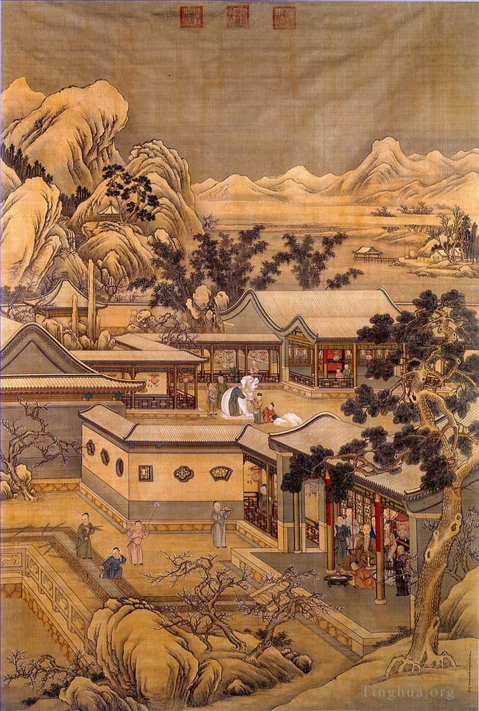 Giuseppe Castiglione Chinese Painting - Happy new year of qianlong
