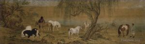 Artist Giuseppe Castiglione's Work - Horses in countryside