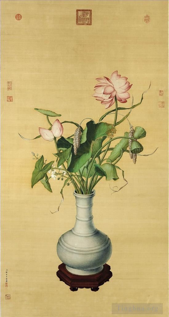 Giuseppe Castiglione Chinese Painting - Lotus of Auspicious